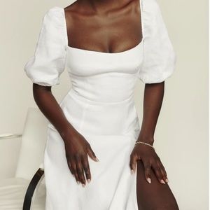 Reformation White Belgium Linen Dress Size 4